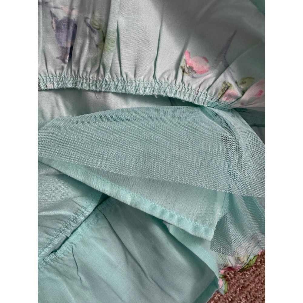 Gymboree Girls 5T Mint Tea Floral Bird Print Tiered Dress Summer NWT 3051822 - Picture 5 of 5
